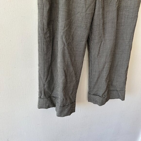 Ann Taylor Margo Dress Pants Womens 8 Black White Houndstooth Capri Wide Leg - Picture 3 of 8